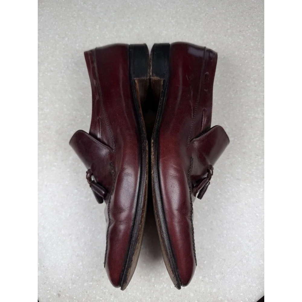Salvatore Ferragamo Tassel Kiltie Loafers Men's 9 D Leather Dress Shoes